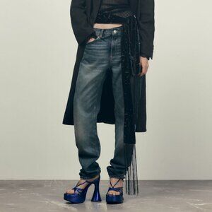 Zara Burn Out Velvet Finge Scarf